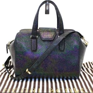 Henri Bendel Large Huston Oil Slick bag w/cellcase